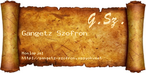 Gangetz Szofron névjegykártya